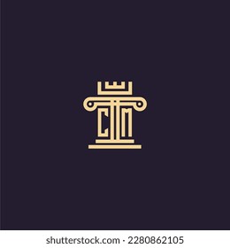 CM initial monogram logo for lawfirm with pillar  crown image design