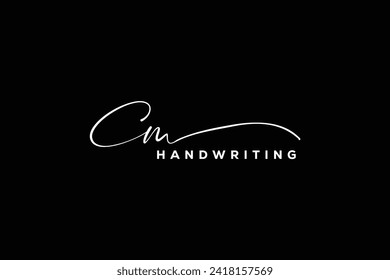 CM initials Handwriting signature logo. CM Hand drawn Calligraphy lettering Vector. CM  letter real estate, beauty, photography letter logo design.