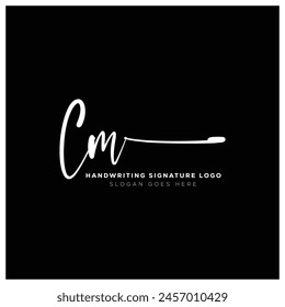 CM initials Handwriting signature logo. CM letter real estate, beauty, photography logo design.