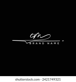 CM letter beauty handwriting vector logo. 