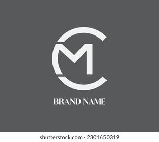 logotipo de marca creativa de letra CM