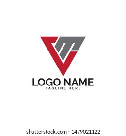 CM letter design logo template