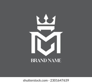 CM letter logo with the crown