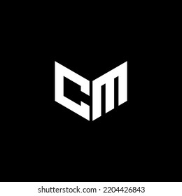 CM letter logo design with black background in illustrator. Vector logo, calligraphy designs for logo, Poster, Invitation, etc.