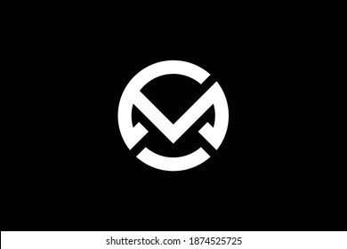 CM letter logo design on luxury background. MC monogram initials letter logo concept. CM icon design. MC elegant and Professional white color letter icon design on black background. 