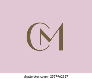 Design de ícone de logotipo de letra CM. Monograma de iniciais de luxo estilo clássico.