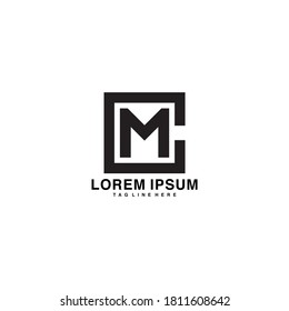 cm letter logo icon vector