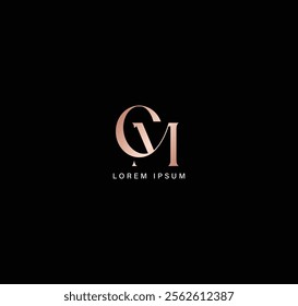 cm letter modern style fashion brand luxury style design modern style creative golden wordmark design typography illustration, cm wordmark, mc logo