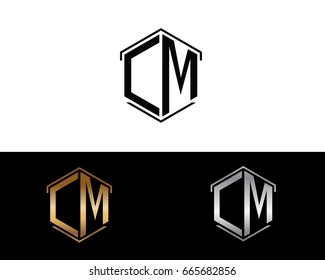 CM letters linked with hexagon shape logo