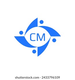 CM logo. C M design. White CM letter. CM, C M letter logo design. Initial letter CM linked circle uppercase monogram logo. C M letter logo vector design.