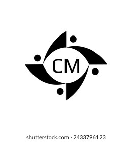 CM logo. C M design. White CM letter. CM, C M letter logo design. Initial letter CM linked circle uppercase monogram logo. C M letter logo vector design.