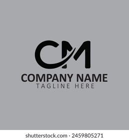 CM  logo design for black  and white color