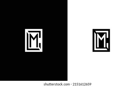 Diseño del logotipo CM con fondo. Letra de icono del monograma creativo mínimo basado en el inicio. Diseño vectorial de alfabeto lujoso moderno