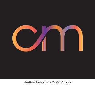 CM círculo logo - logotipo mínimo - diseño redondo de CM