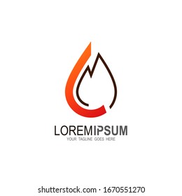 CM logo with fire design illustration, CM icon and line design