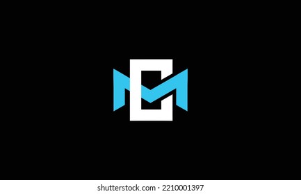CM logo letter design on luxury background. MC logo monogram initials letter concept. CM icon logo design
