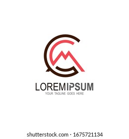 CM logo , M, C, MC logo template, Letter logo with business 
