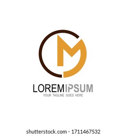 Logo de CM , M, C, plantilla de logotipo MC, logotipo de carta con empresa 