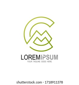 CM logo , M, C, MC logo template, Letter logo with business 