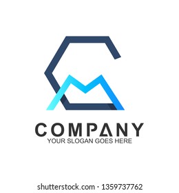 CM Logo, MC Logo, Letter C And Letter M Logo In Unity With Line Style, Linked C and M, 
Letter Combination, M Branding, Initial Letter C