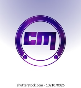 CM Logo, Metal Logo, purple Logo, Monogram,