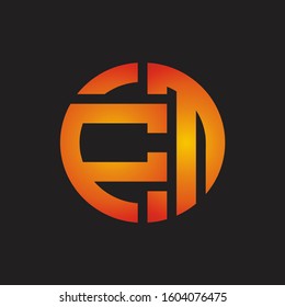 CM Logo monogram with cutting line style isolated on colors