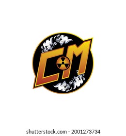 CM Logo Monogram Gaming mit Gas Shape Designs Vorlage Vektorsymbol modern