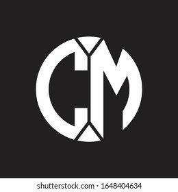 CM Logo monogram with piece circle ribbon style