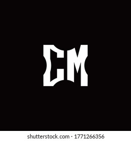CM Logo monogram with pieces cut elements design template