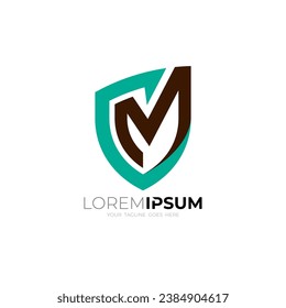 CM logo with shield, security logo and simple design, C and M icons