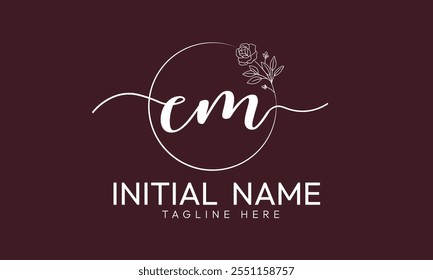 CM M C  initial signature logo template vector