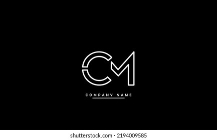 CM, MC Abstract Letters Logo Monogram