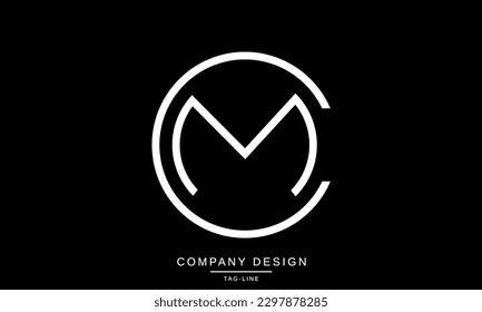 Monograma del logotipo de las letras abstractas CM, MC