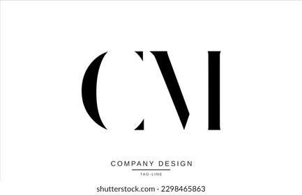 Monograma del logotipo de las letras abstractas CM, MC