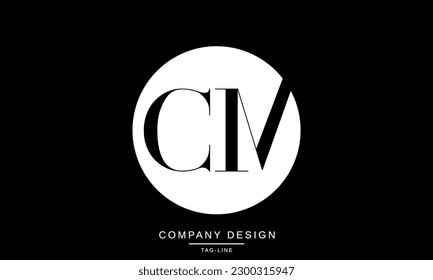 CM, MC, Abstract Letters Logo Monogram