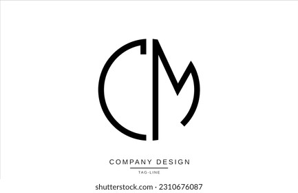 CM, MC, Abstract Letters Logo Monogram