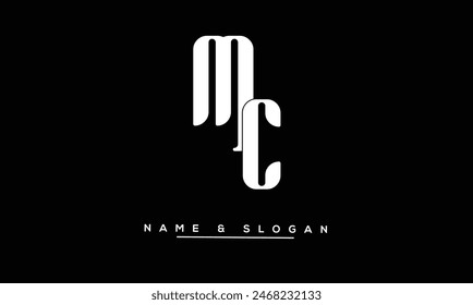 CM, MC Abstract Letters Logo Monogram