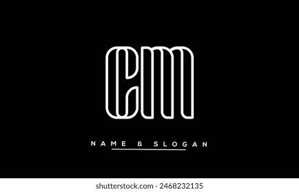 CM, MC Abstract Letters Logo Monogram
