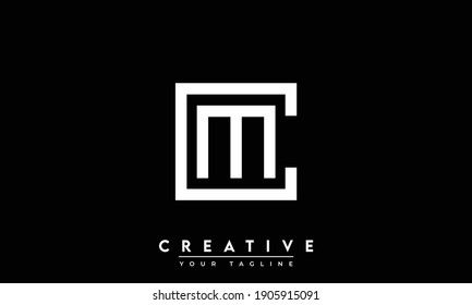cm or mc c m abstract monogram logo design. creative modern letter icon vector illustration template.