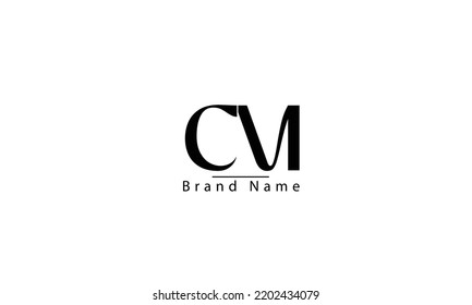 CM MC C M modelo de monograma del logotipo del vector abstracto