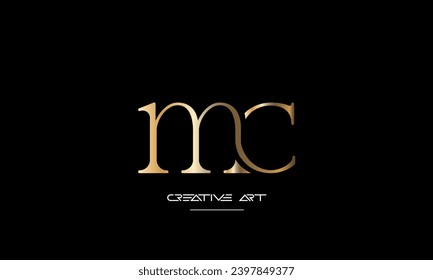 Monograma del logotipo de las letras abstractas CM, MC, C, M