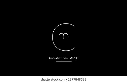 Monograma del logotipo de las letras abstractas CM, MC, C, M