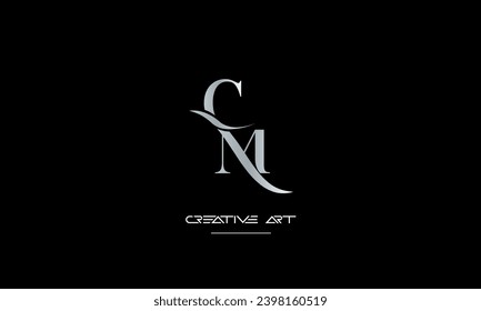 Monograma del logotipo de las letras abstractas CM, MC, C, M