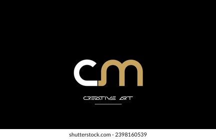 Monograma del logotipo de las letras abstractas CM, MC, C, M