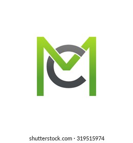 CM MC initial company square M logo green