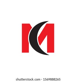  CM or MC Initial logo Capital Letters Black and Red colors 001