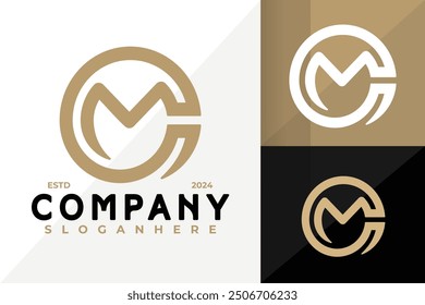 Cm or Mc Letter Business Logo Vector Design. Abstract emblem designs concept logos logotype