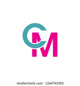 cm, mc letter logo design template vector