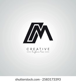 CM MC Letter Modern Artistic Alphabet Logo Design. Initial Based Vector Template.