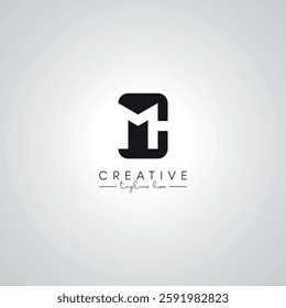 CM MC Letter Modern Artistic Abstract Logo Design. Initial Based Monogram Template.